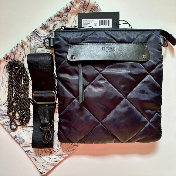 MZ Wallace Black Madison Flat Crossbody - Picture 1 of 5